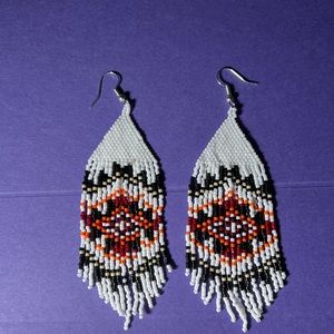 handmade beaded earrings with fringe